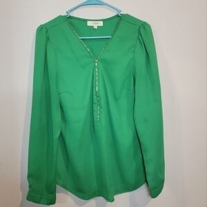 UMGEE Green‎ Zip up Blouse.